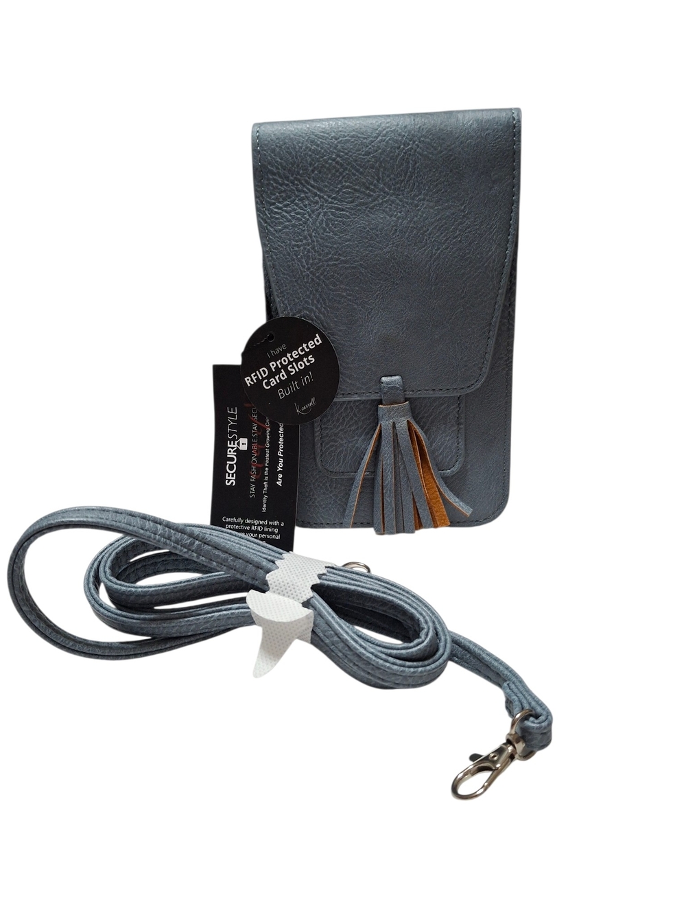 K. Carroll Denim RFID Phone Crossbody Pouch - Gray-blue Nwt